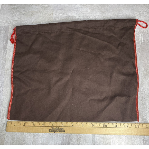 Coach Dust Bag Brown Red Drawstring Cloth Storage Pouch Purse Handbag Logo - Picture 3 of 5